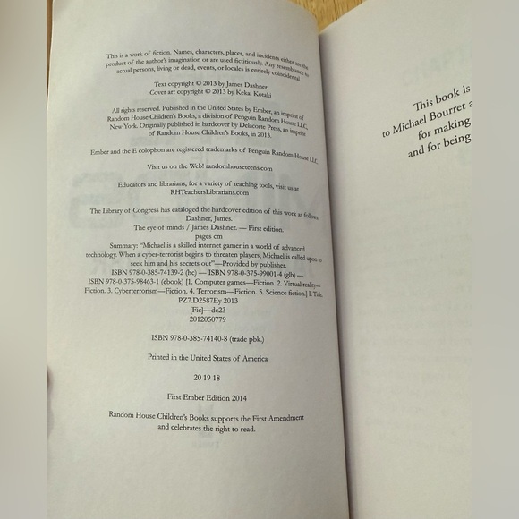 The Eye of Minds Paperback First Ember Edition 2014 Book by James Dashner - Picture 6 of 7